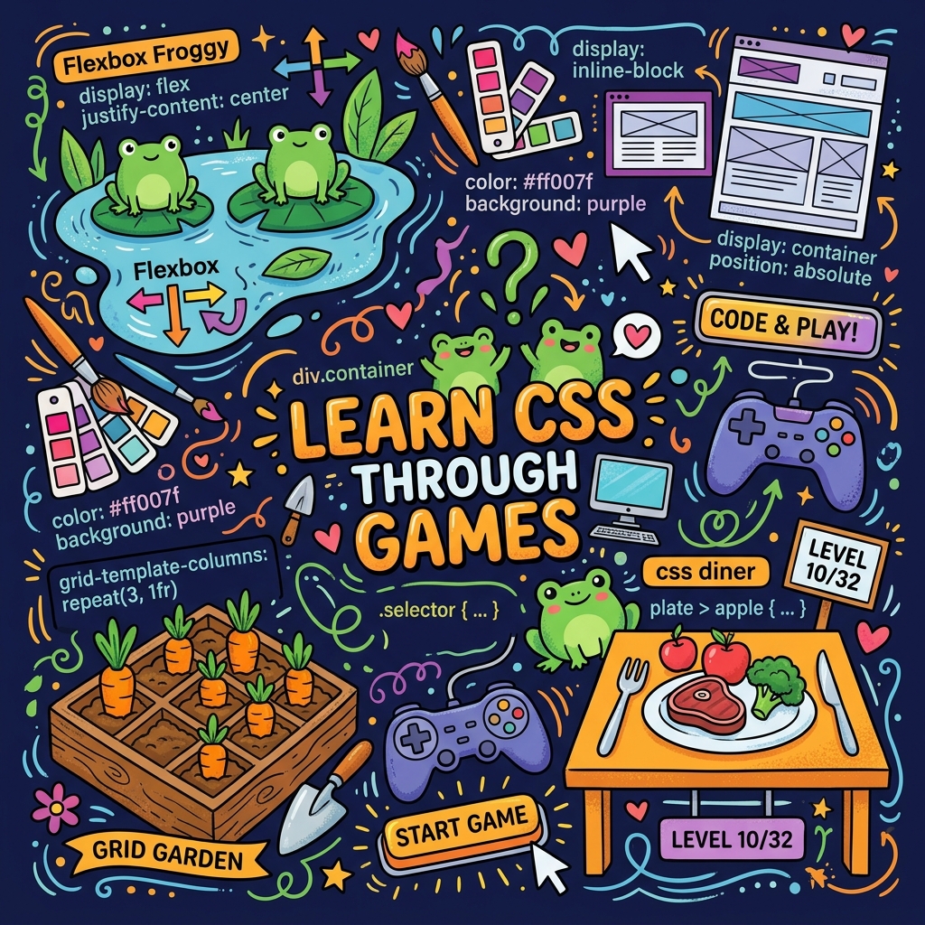 Learn CSS Through Games Doodle Cover
