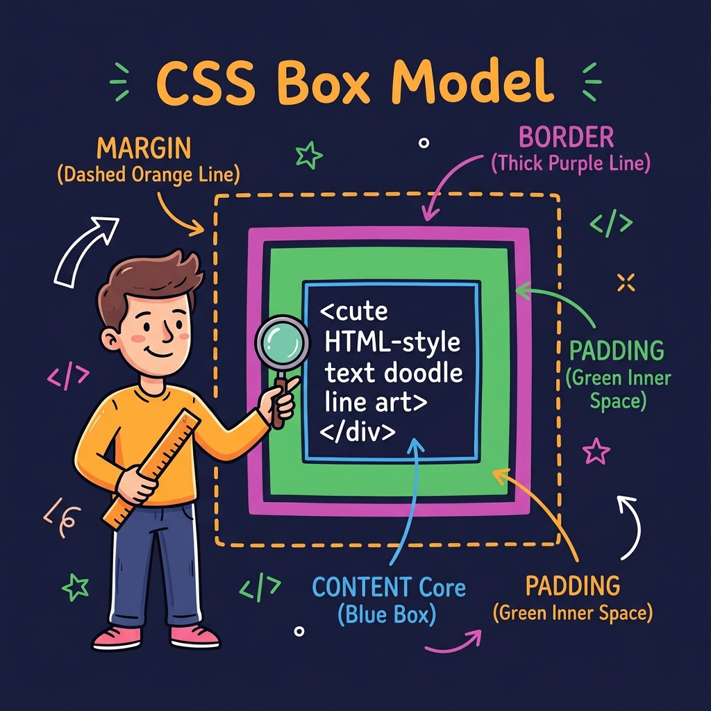 CSS Box Model Doodle Diagram