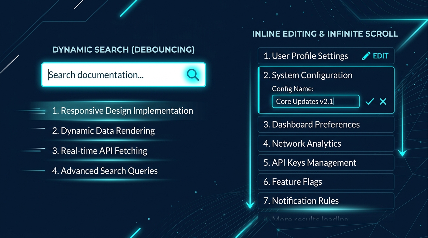 HTMX Active Search, Inline Editing, &amp; Infinite Scroll